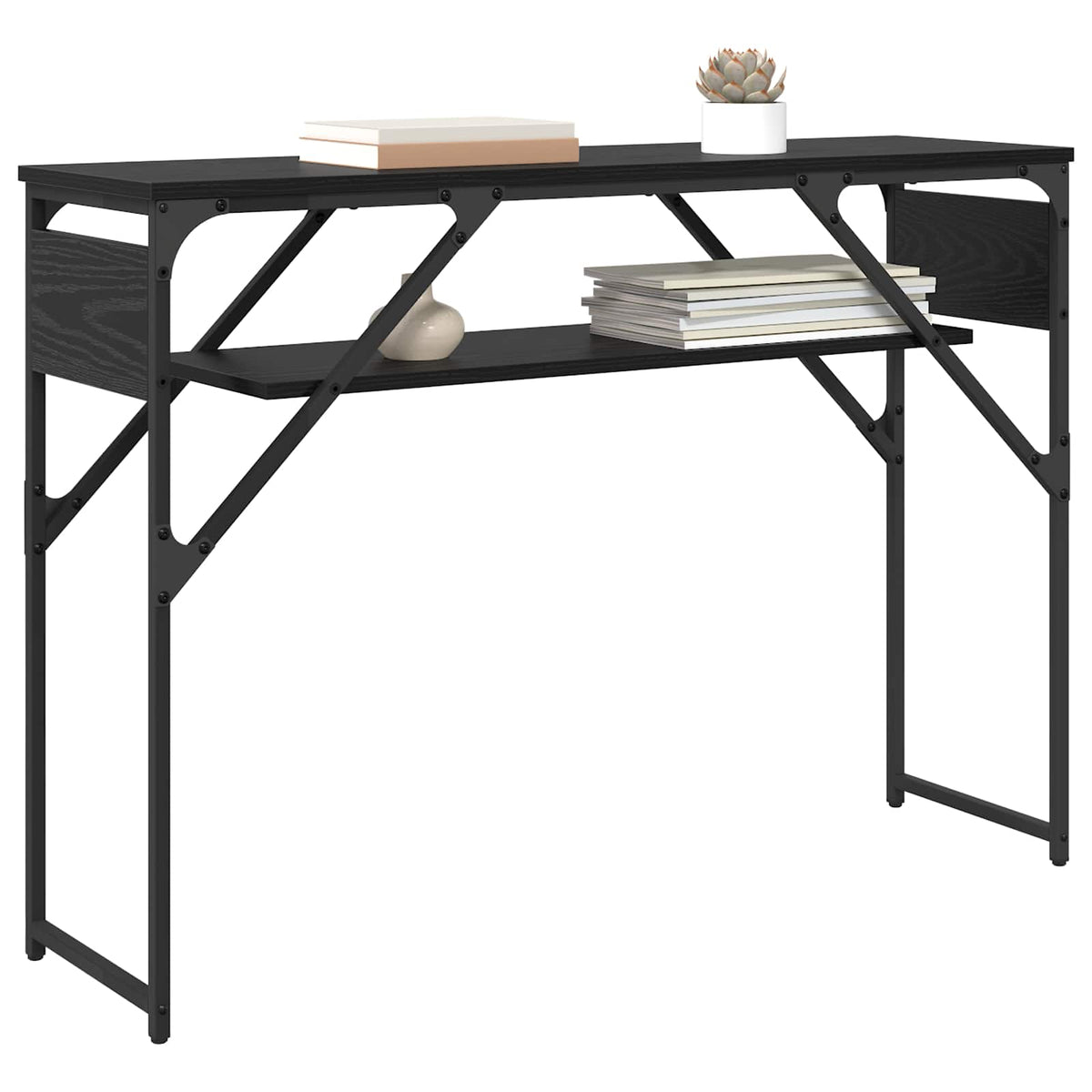 Konsolbord Sort eg Konstrueret træ 105x30x75cm