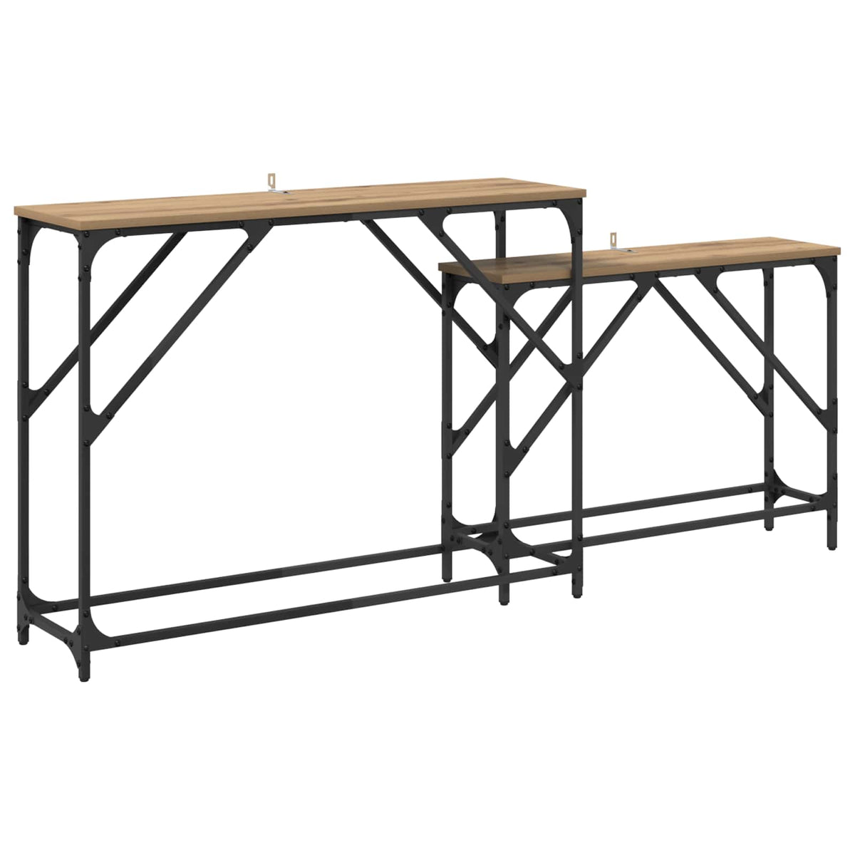 Konsolbord 2 stk. Artisan Egetræ 100 x 28 x 75 cm