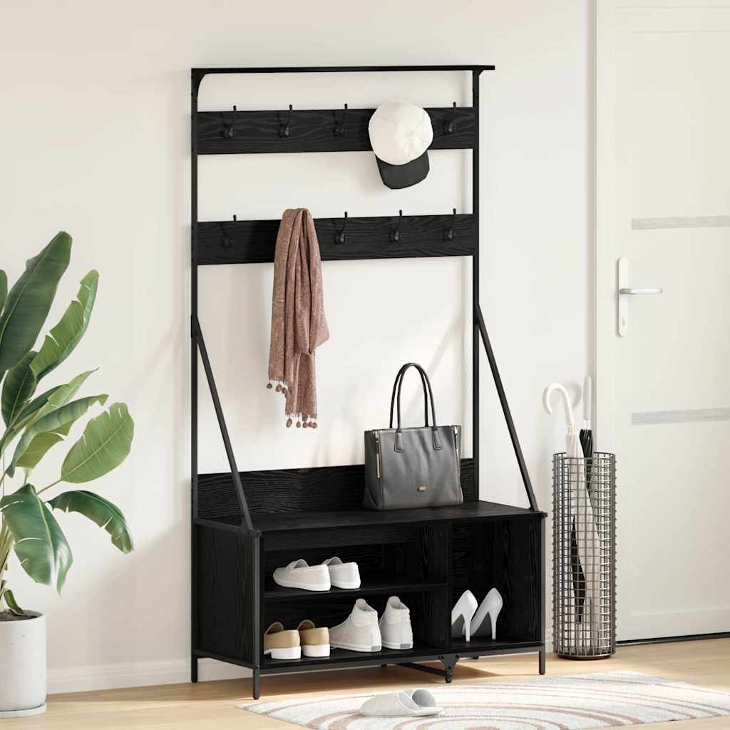 Tøjstativ Sort eg 100 x 41 x 184 cm Konstrueret træ