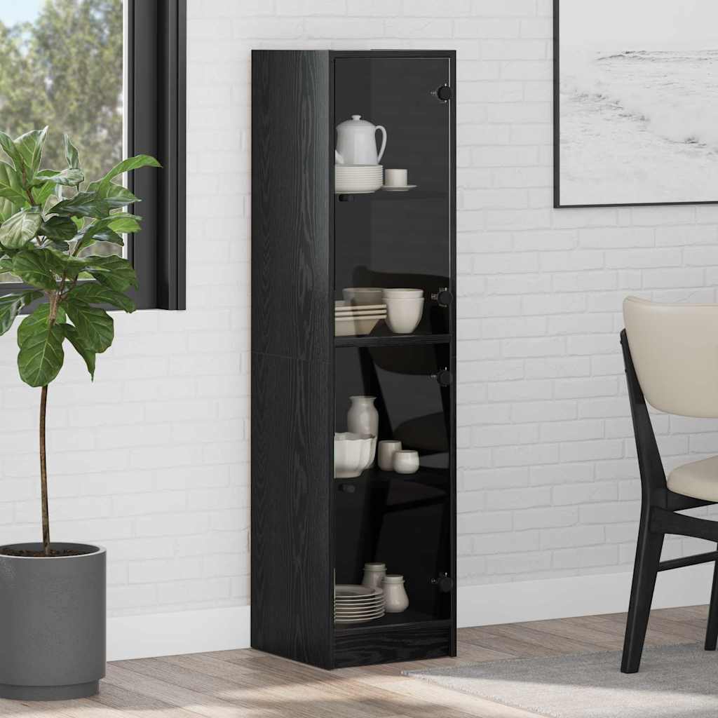 Highboard Sort eg 35 x 37 x 142 cm Konstrueret træ