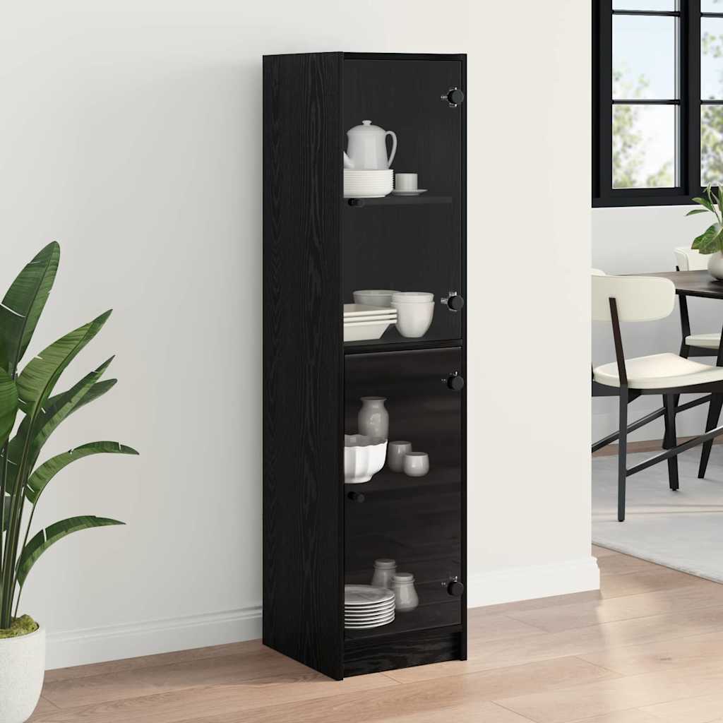 Highboard Sort eg 35 x 37 x 142 cm Konstrueret træ