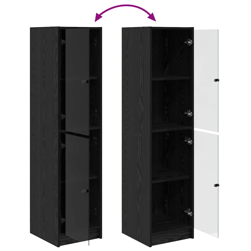 Highboard Sort eg 35 x 37 x 142 cm Konstrueret træ