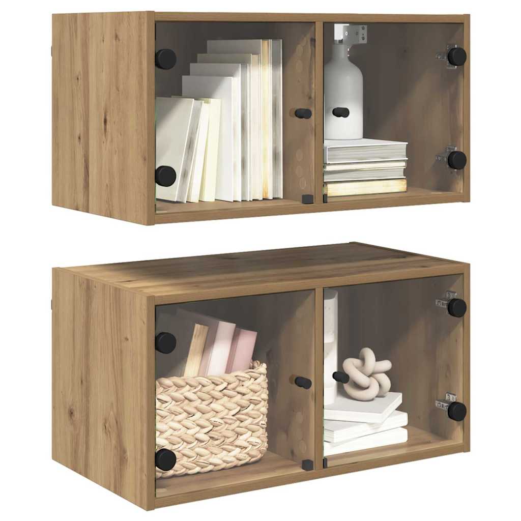 Væggeskabe 2 stk. 68 x 37 x 35 cm Konstrueret træ