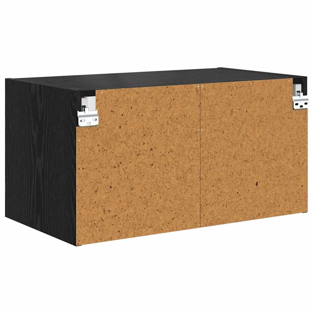 Væggeskabe 2 stk. 68 x 37 x 35 cm Konstrueret træ Sort eg