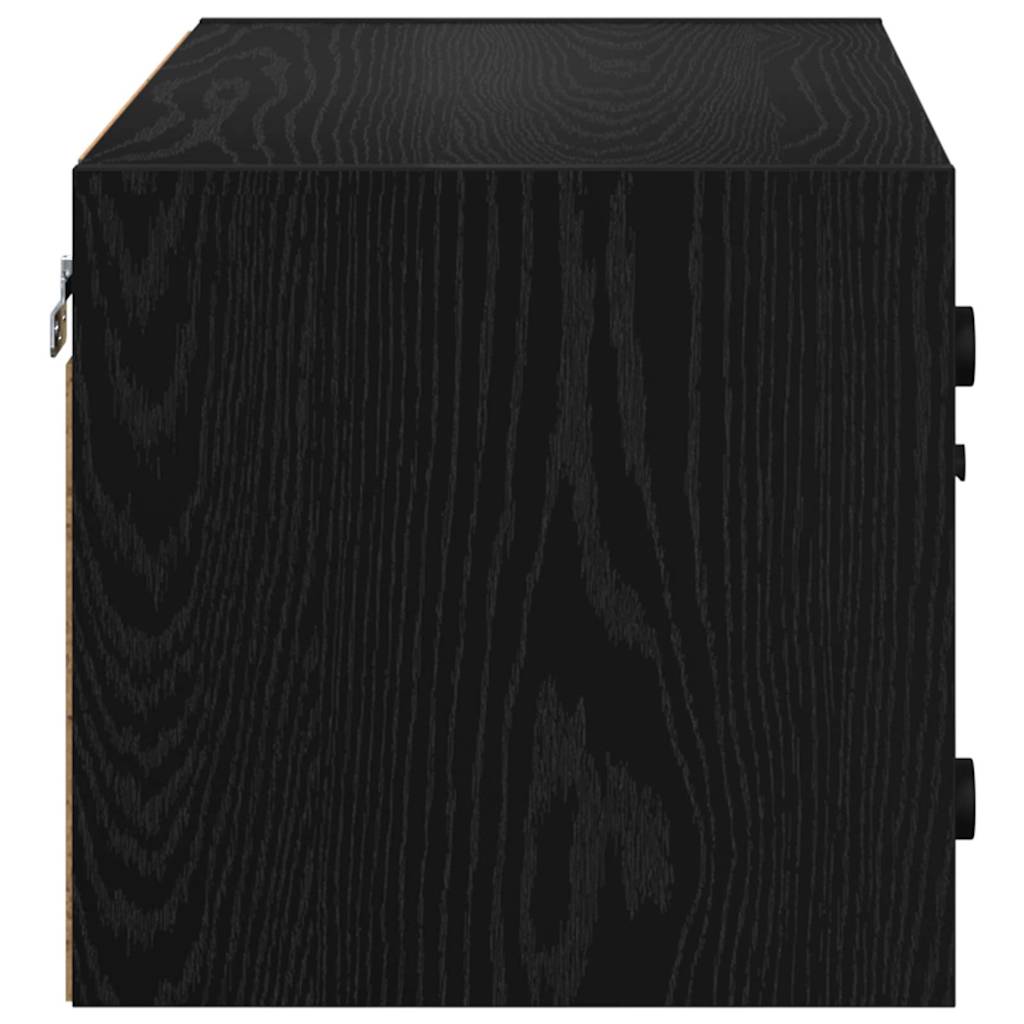 Væggeskabe 2 stk. 68 x 37 x 35 cm Konstrueret træ Sort eg