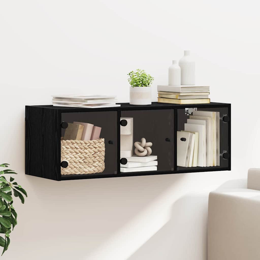 Vægskab 102 x 37 x 35 cm Konstrueret træ Sort eg