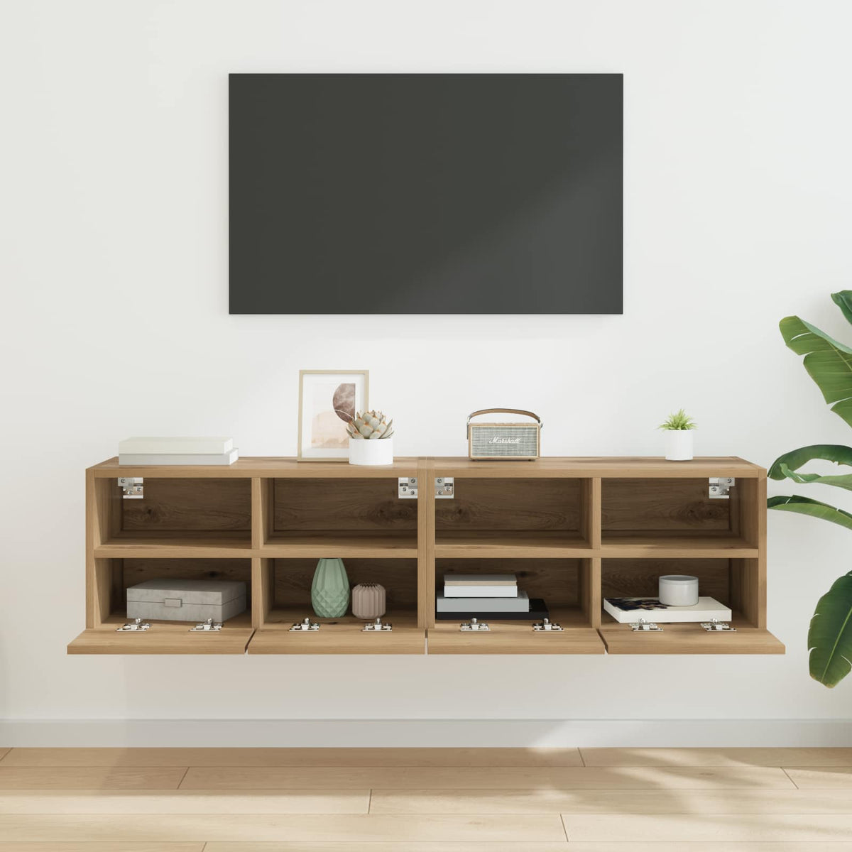 TV Væghylder 2 stk. Artisan Egetræ Konstrueret træ