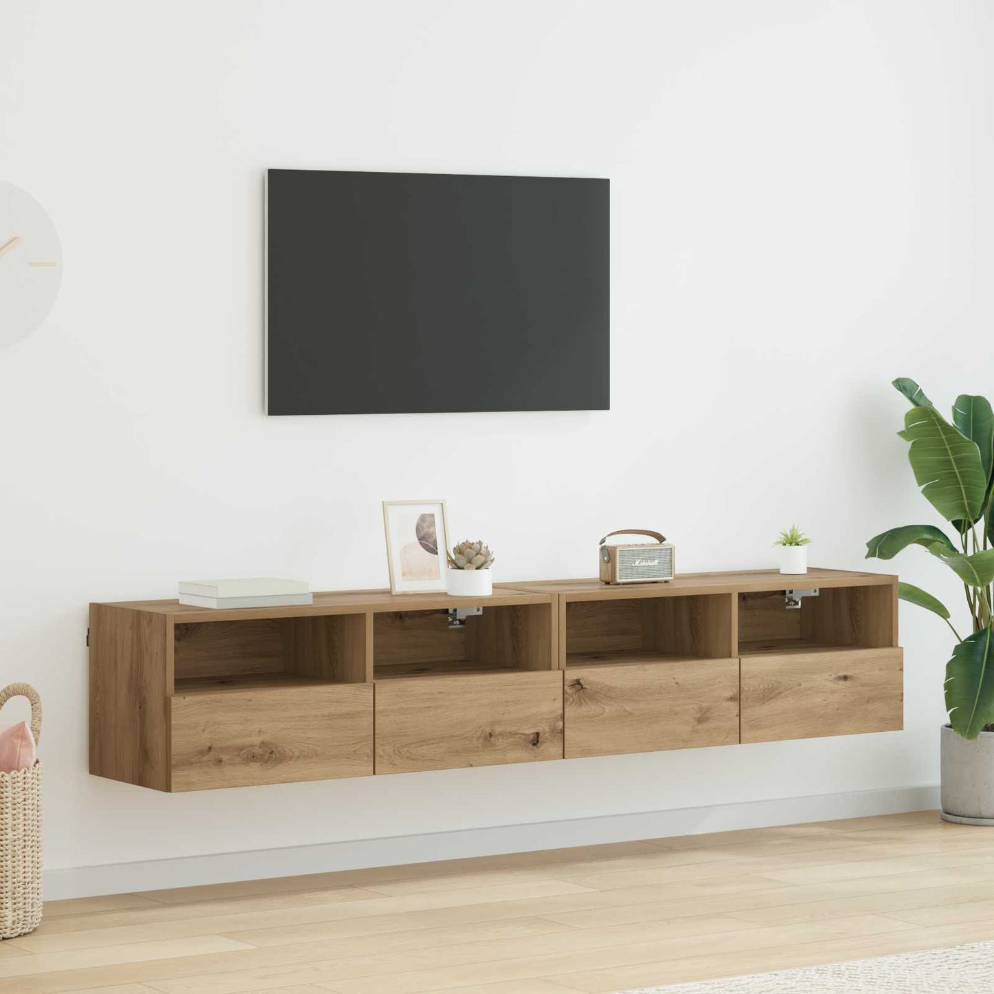 TV Væghylder 2 stk. Artisan Egetræ Konstrueret træ
