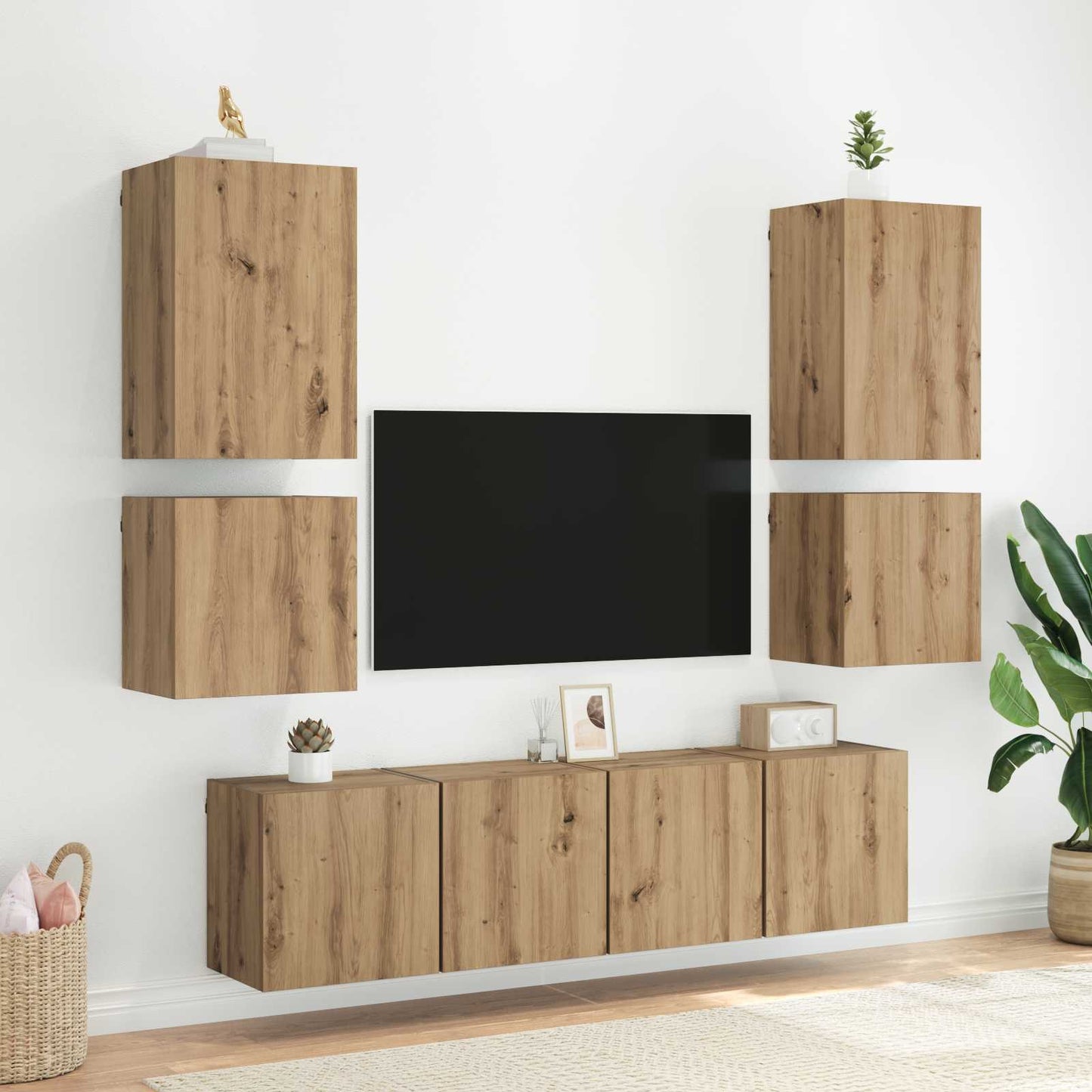 TV Væghylder 2 stk. Artisan Egetræ Konstrueret træ