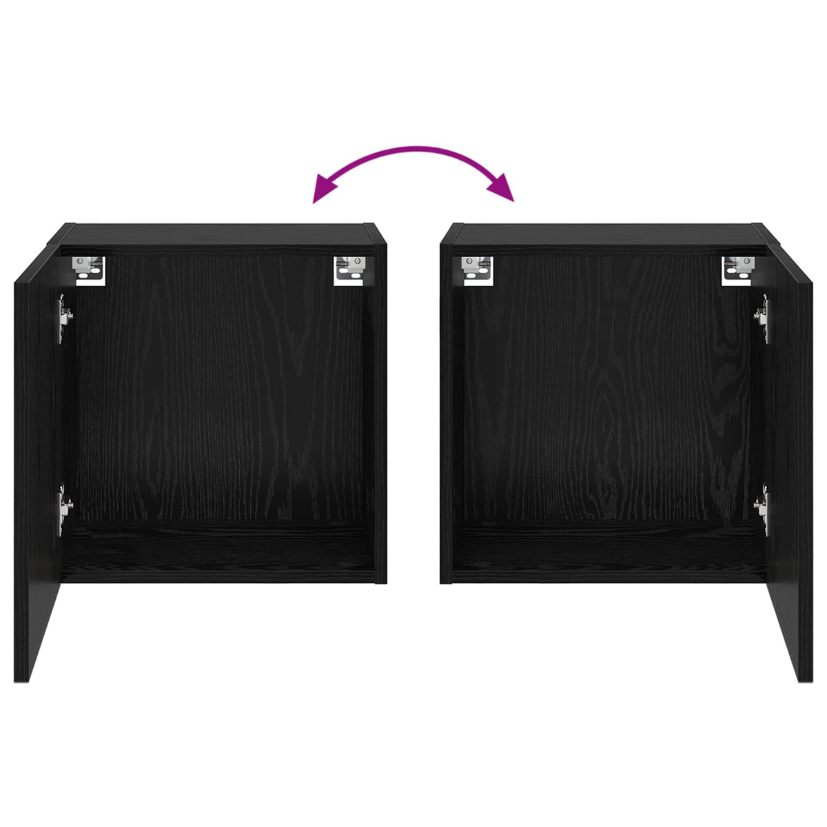 TV vægskab 40,5x30x40cm Sort eg Konstrueret træ