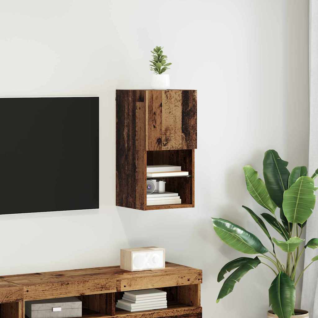 Væghængt TV Skab 30,5 x 30 x 60 cm Gammelt træ Konstrueret træ