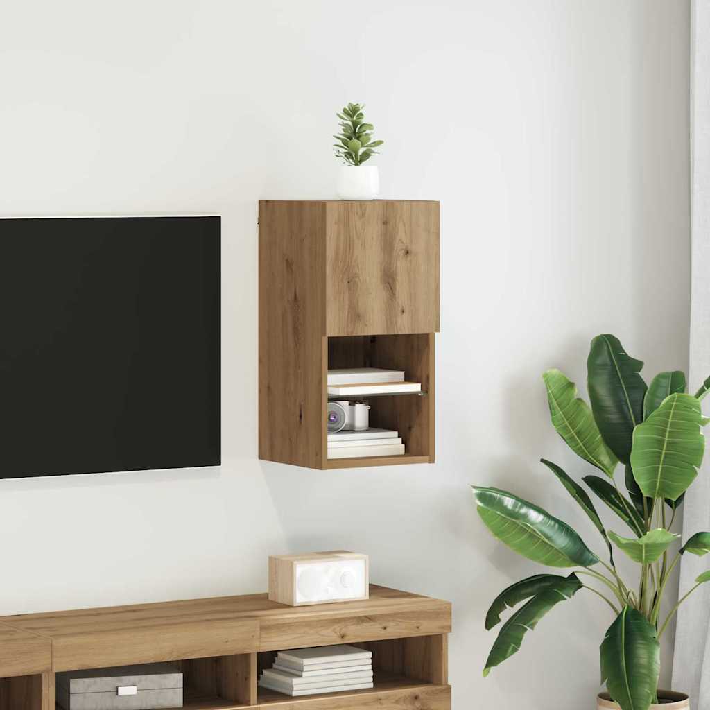Væghængt TV Skab 30,5 x 30 x 60 cm Artisan Egetræ