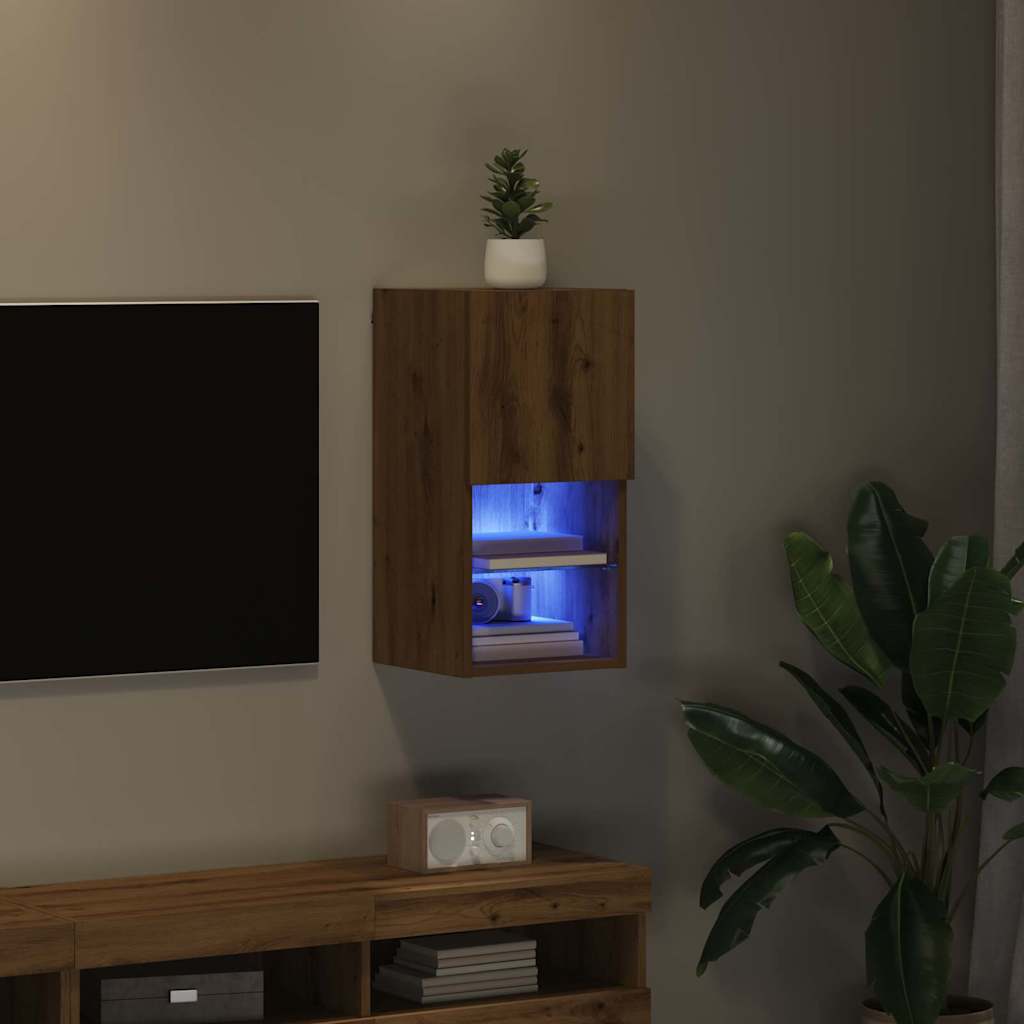 Væghængt TV Skab 30,5 x 30 x 60 cm Artisan Egetræ