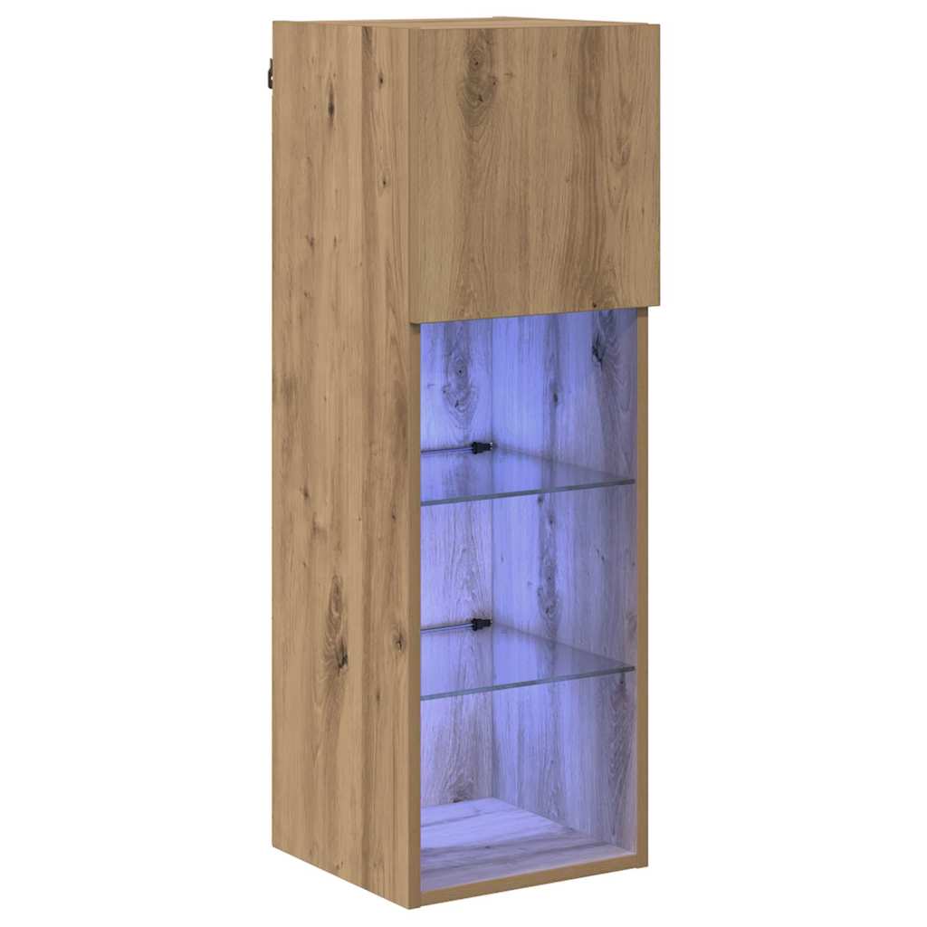 Væghængt TV Skab 30,5 x 30 x 90 cm Artisan Egetræ