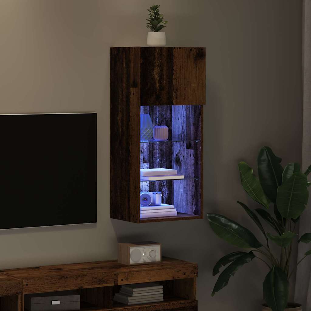 Væghængt TV Skab 40,5 x 30 x 90 cm Gammelt træ Konstrueret træ