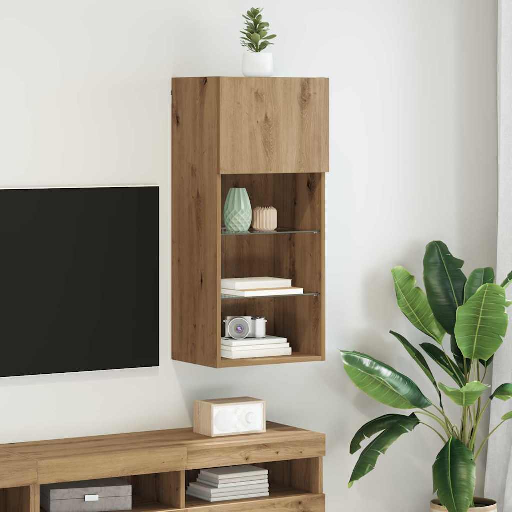 Væghængt TV Skab 40,5 x 30 x 90 cm Artisan Egetræ