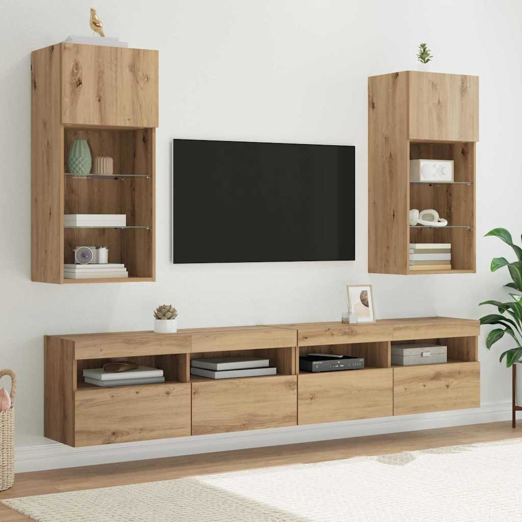 Væghængt TV Skab 40,5 x 30 x 90 cm Artisan Egetræ