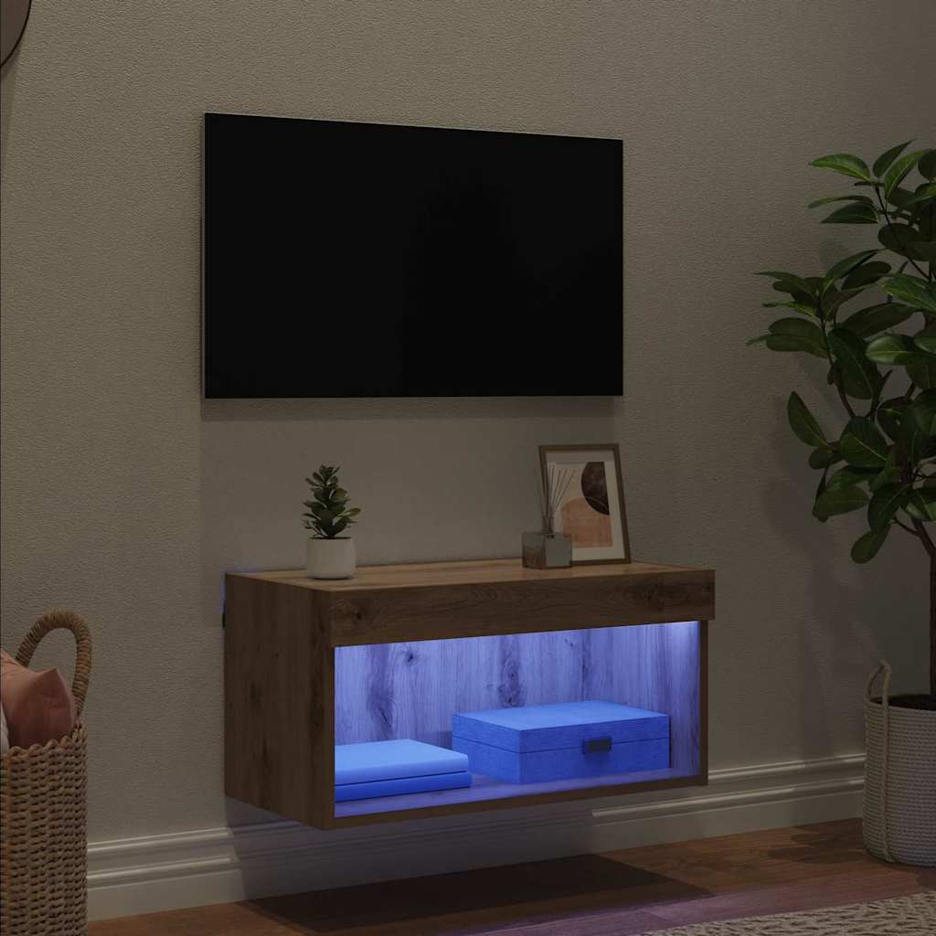 TV-møbelsæt 60 x 30 x 30 cm Artisan Egetræ Konstrueret træ
