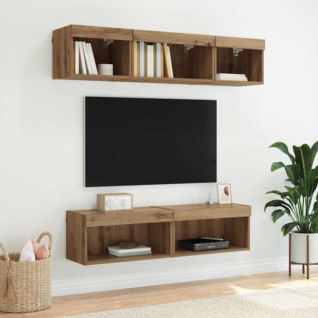 TV-møbelsæt 60 x 30 x 30 cm Artisan Egetræ Konstrueret træ