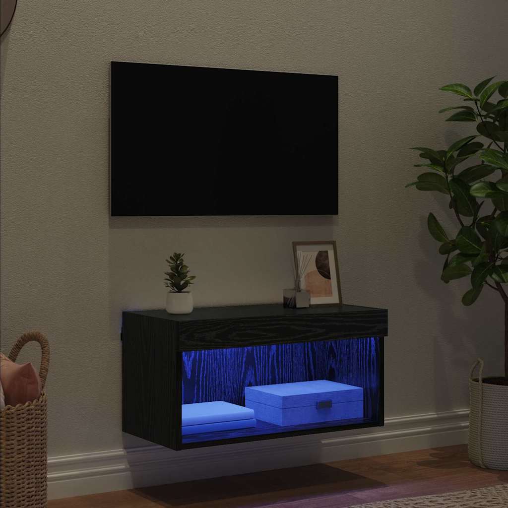 TV-møbelsæt 60 x 30 x 30 cm Sort eg Konstrueret træ