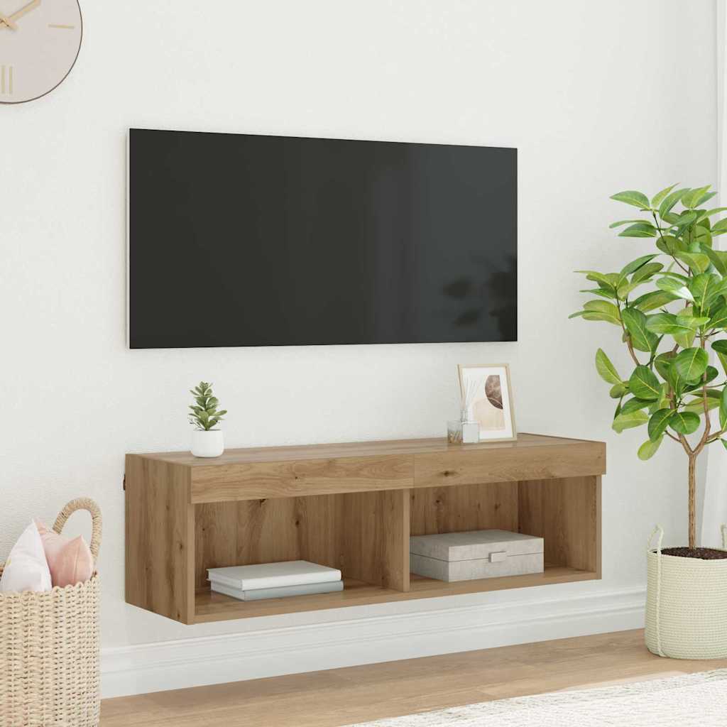 TV vægskab 100 x 30 x 30 cm Artisan Egetræ Konstrueret træ