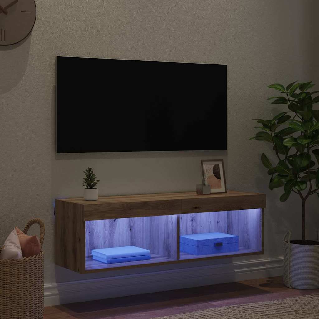 TV vægskab 100 x 30 x 30 cm Artisan Egetræ Konstrueret træ