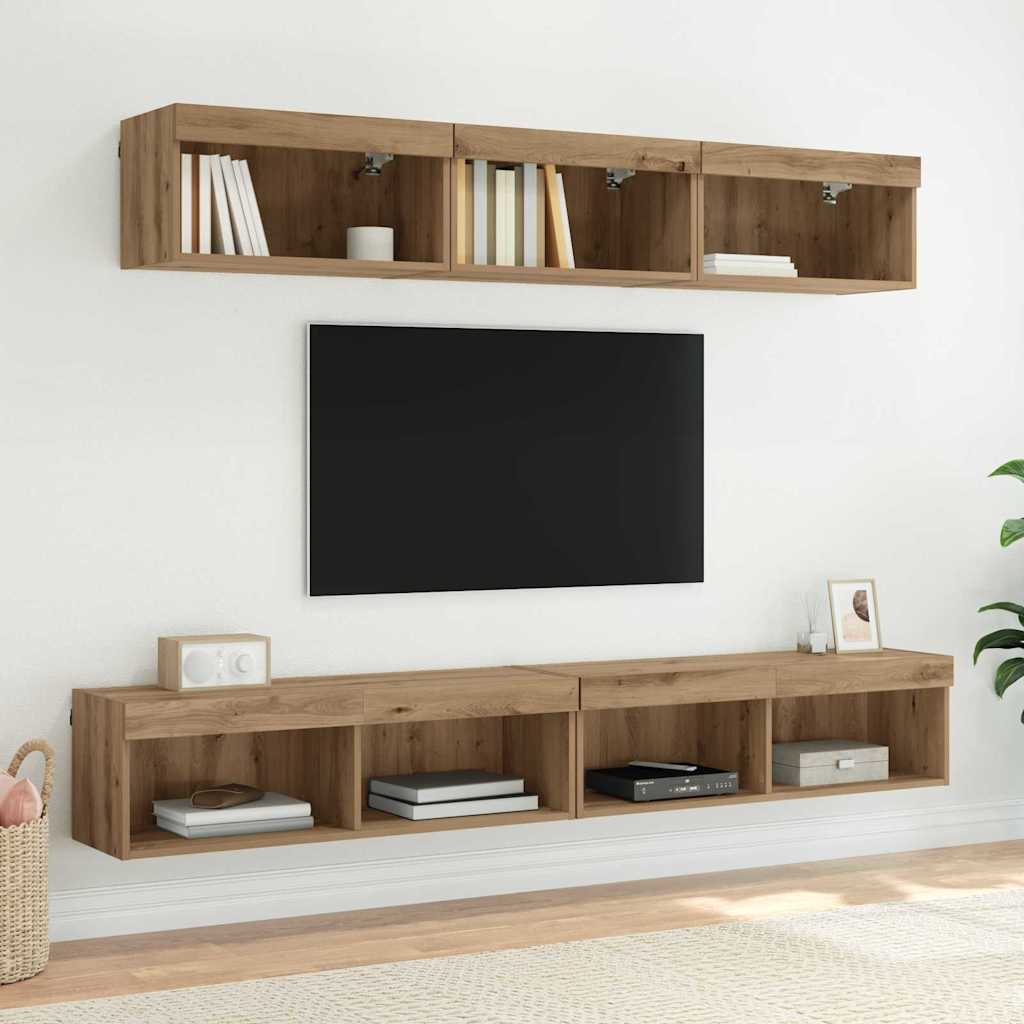 TV vægskab 100 x 30 x 30 cm Artisan Egetræ Konstrueret træ