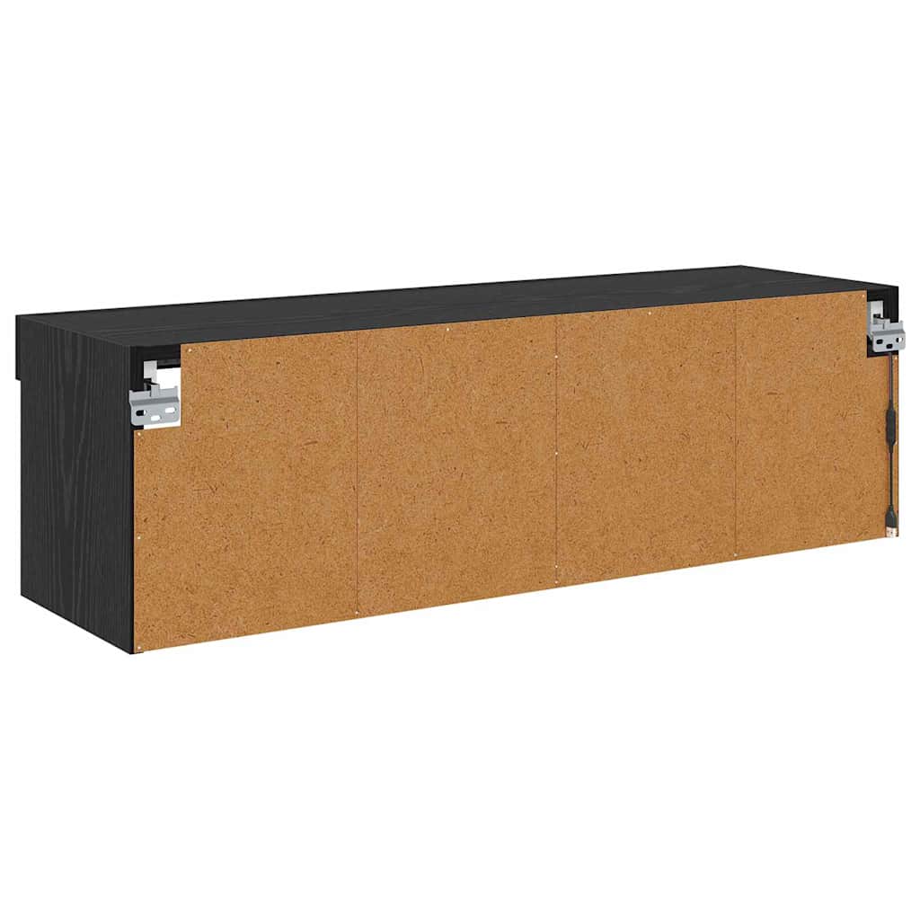 TV vægskab 100 x 30 x 30 cm Sort eg Konstrueret træ