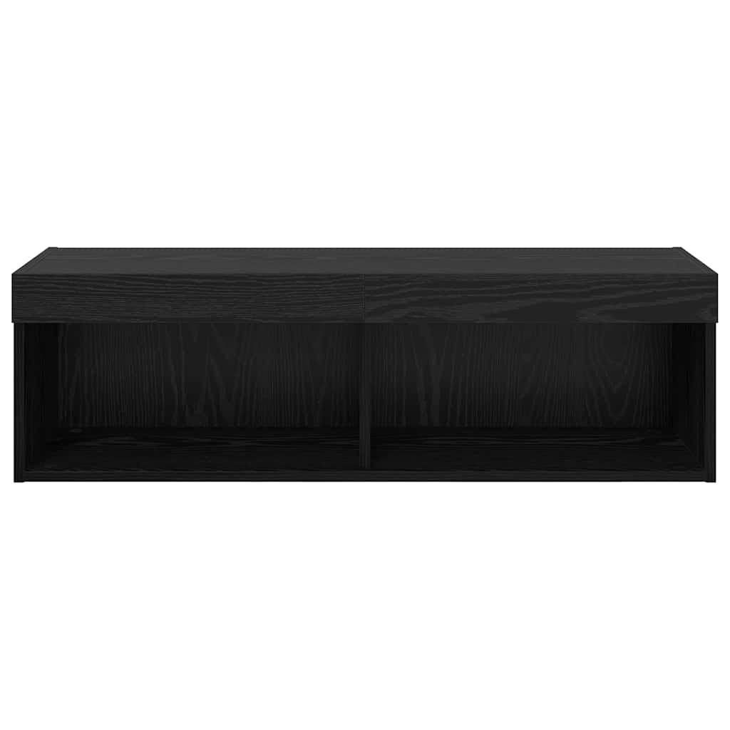 TV vægskab 100 x 30 x 30 cm Sort eg Konstrueret træ