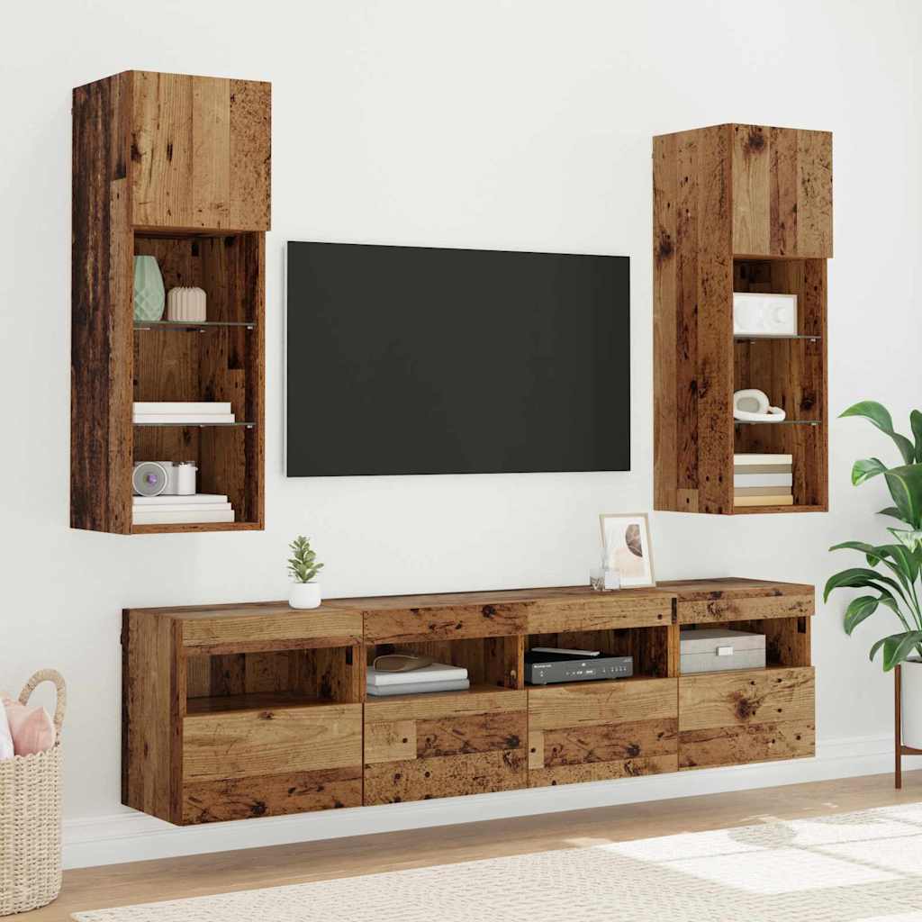 TV vægskab 40 x 30 x 40 cm Gammelt træ Konstrueret træ