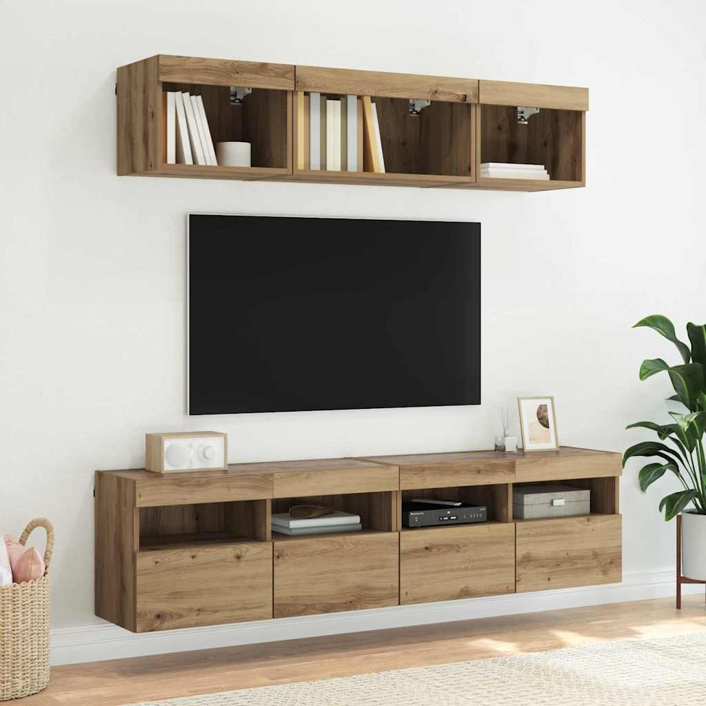 TV vægskab 80 x 30 x 40 cm Artisan Egetræ Konstrueret træ