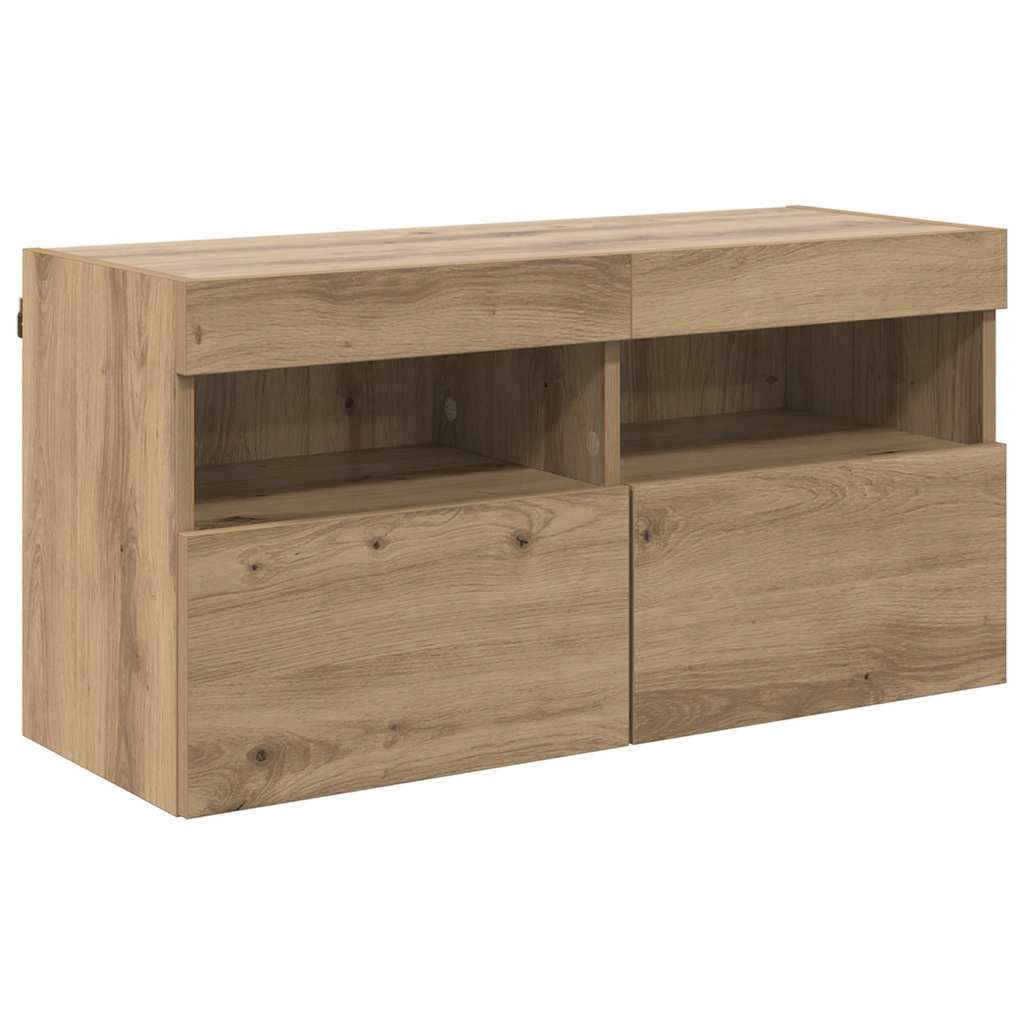 TV vægskab 80 x 30 x 40 cm Artisan Egetræ Konstrueret træ