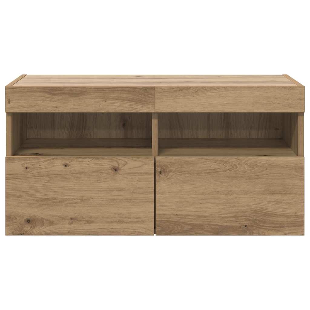 TV vægskab 80 x 30 x 40 cm Artisan Egetræ Konstrueret træ