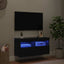 TV vægskab 80 x 30 x 40 cm Sort eg Konstrueret træ