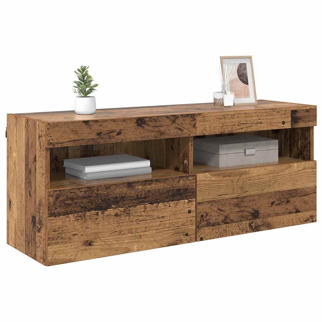 TV vægskab 100 x 30 x 40 cm Gammelt træ Konstrueret træ