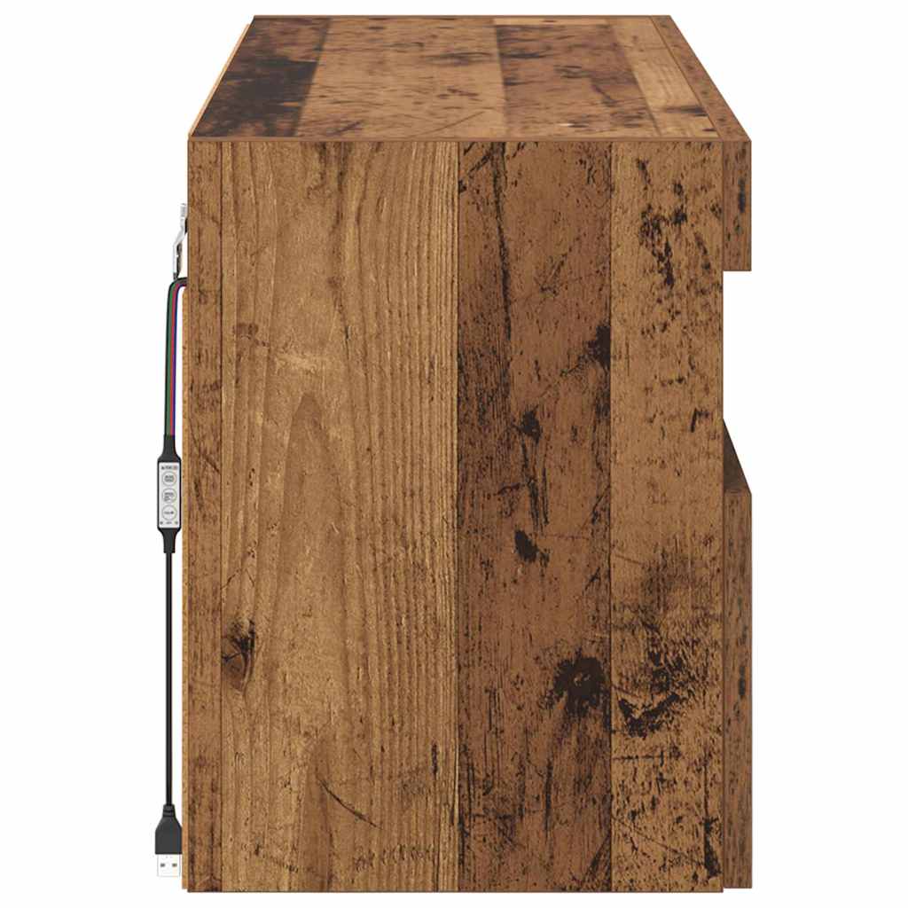 TV vægskab 100 x 30 x 40 cm Gammelt træ Konstrueret træ