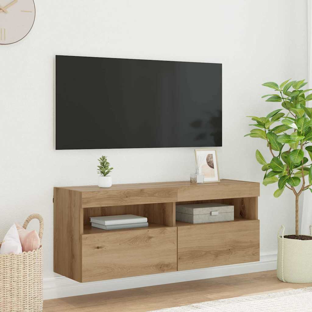 TV vægskab 100 x 30 x 40 cm Artisan Egetræ Konstrueret træ
