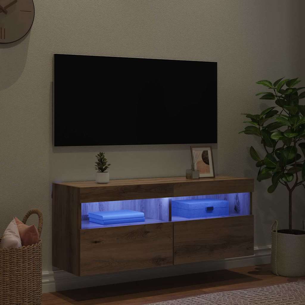 TV vægskab 100 x 30 x 40 cm Artisan Egetræ Konstrueret træ