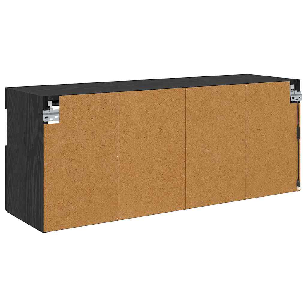 TV vægskab 100 x 30 x 40 cm Sort eg Konstrueret træ