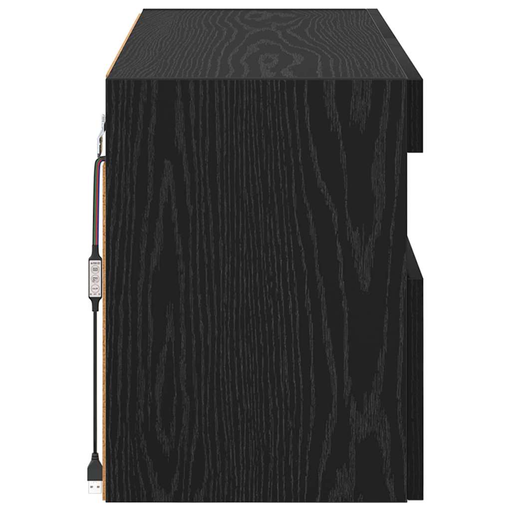 TV vægskab 100 x 30 x 40 cm Sort eg Konstrueret træ