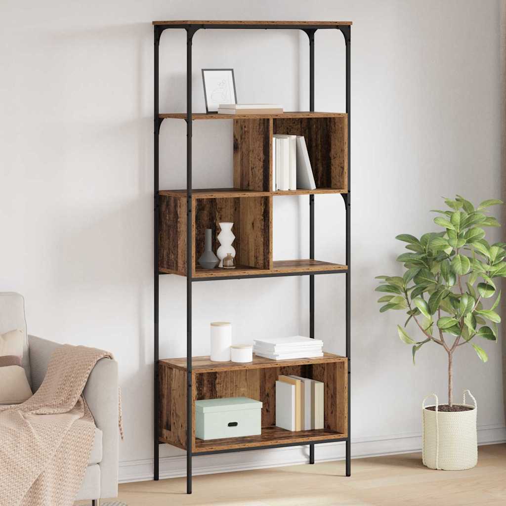 Bogreol 7 niveauer 76 x 33 x 188,5 cm Konstrueret træ