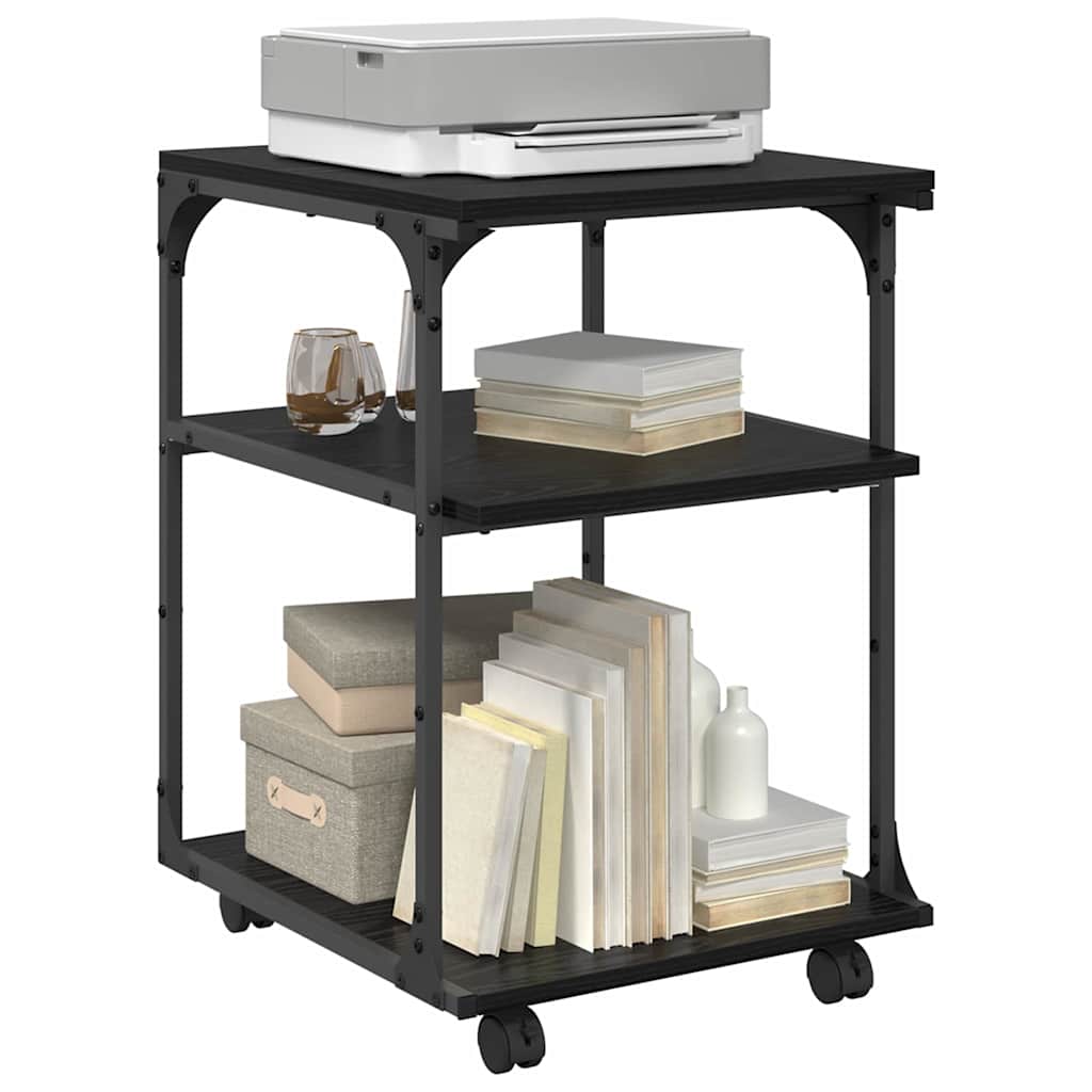 Printerstand Sort eg 43 x 48 x 64 cm Konstrueret træ