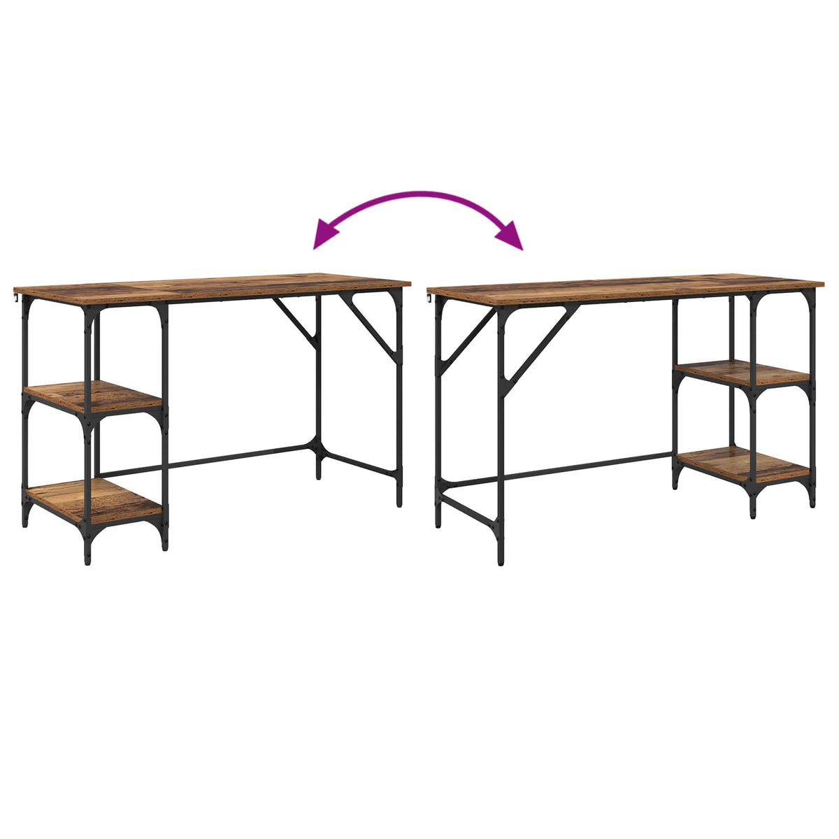 Bord Gammelt træ 120 x 50 x 75 cm Konstrueret træ