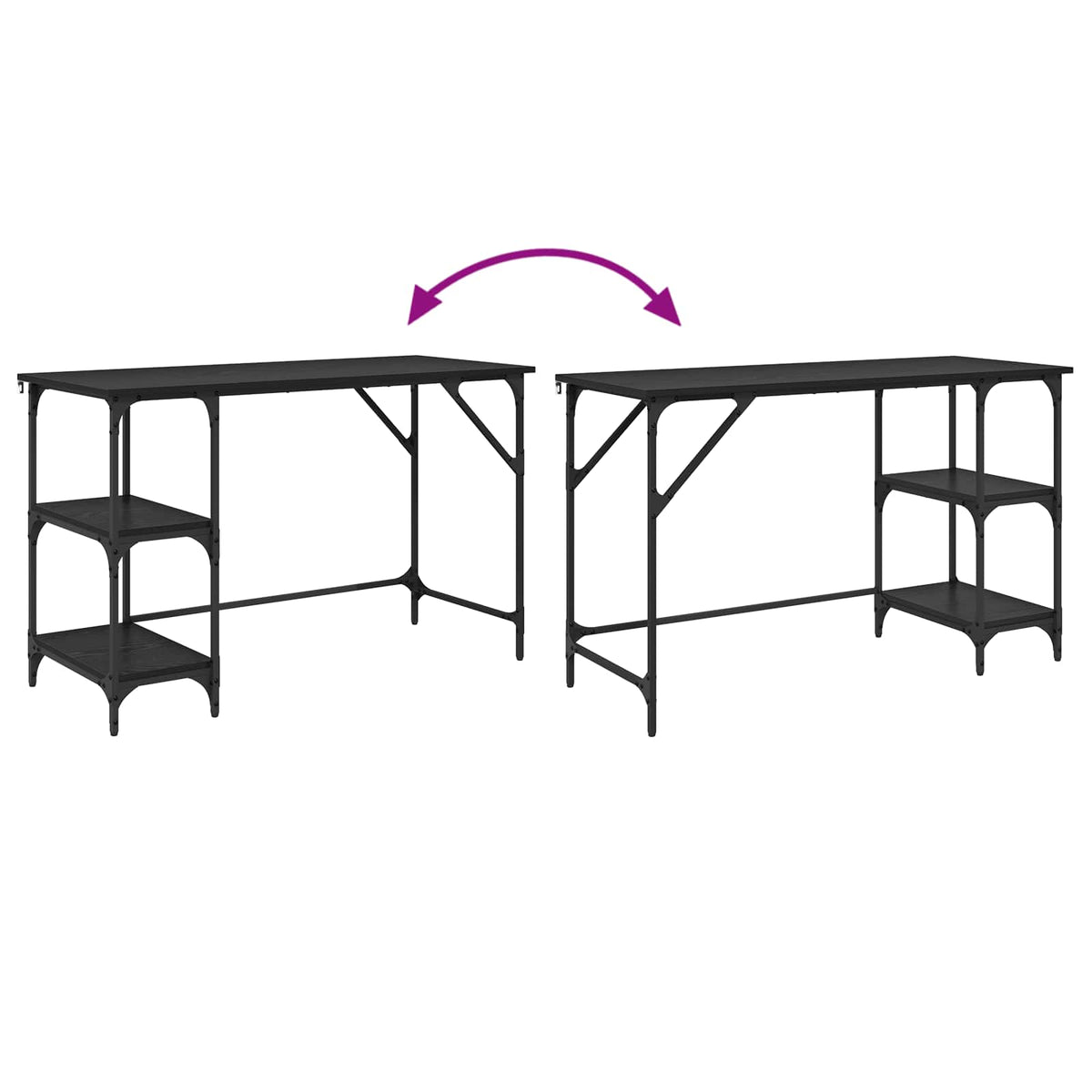 Bord Sort eg 120 x 50 x 75 cm Konstrueret træ