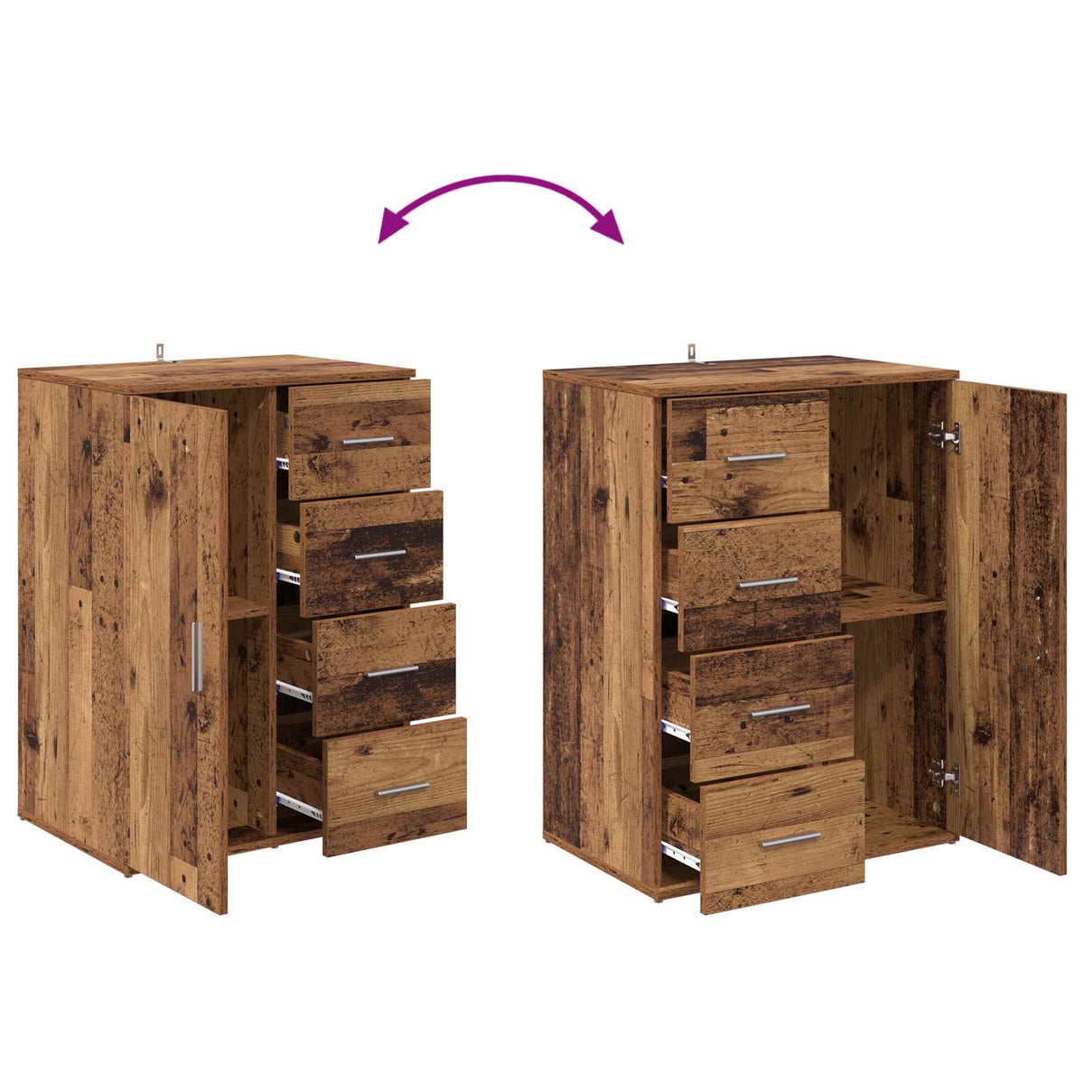 Sideboard Gammelt træ 59 x 39 x 80 cm Konstrueret træ