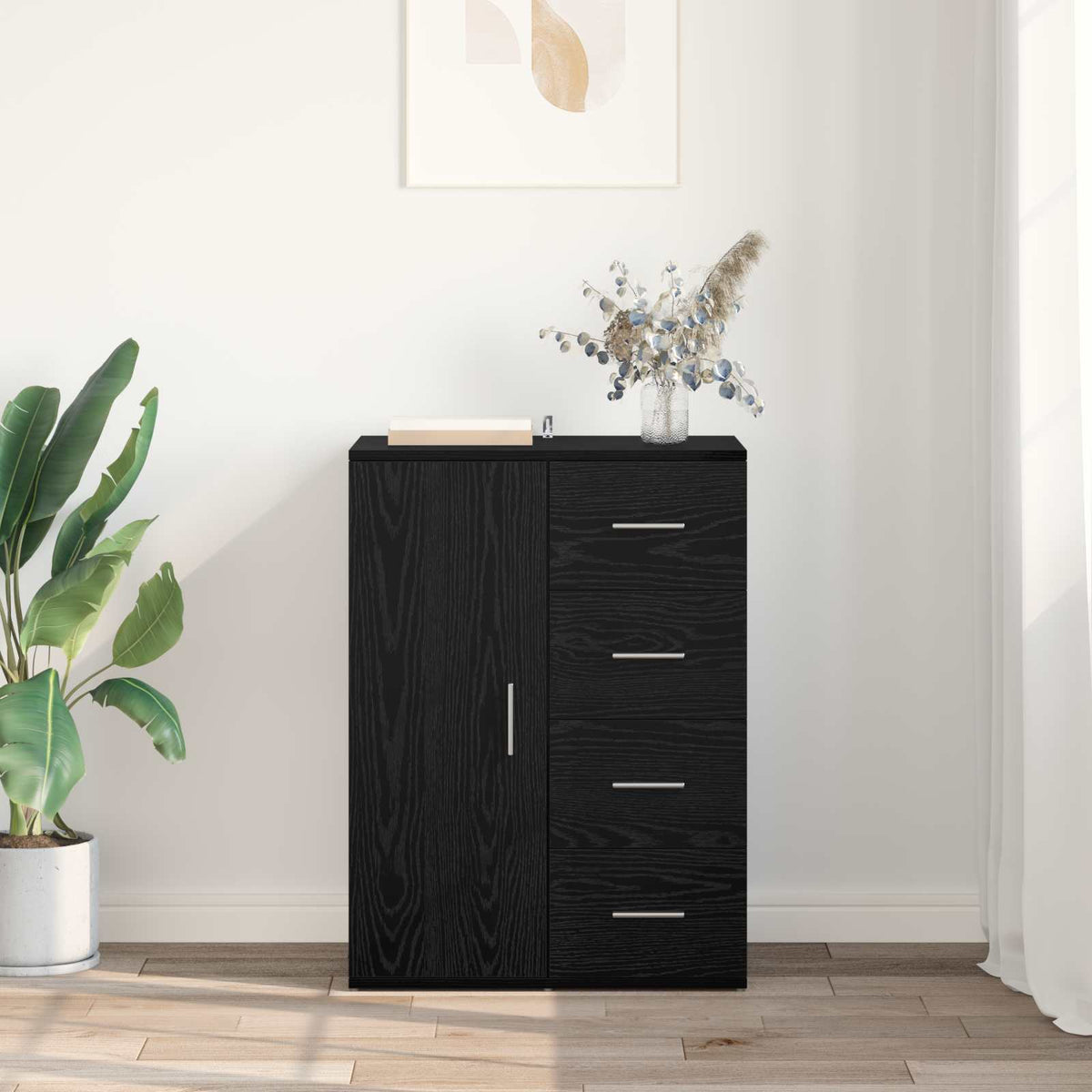 Sideboard Sort eg 59 x 39 x 80 cm Konstrueret træ