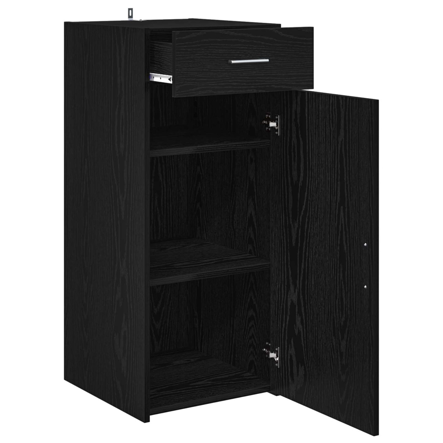 Opbevaringsskab Sort Eg 40 x 42,5 x 93 cm Konstrueret træ