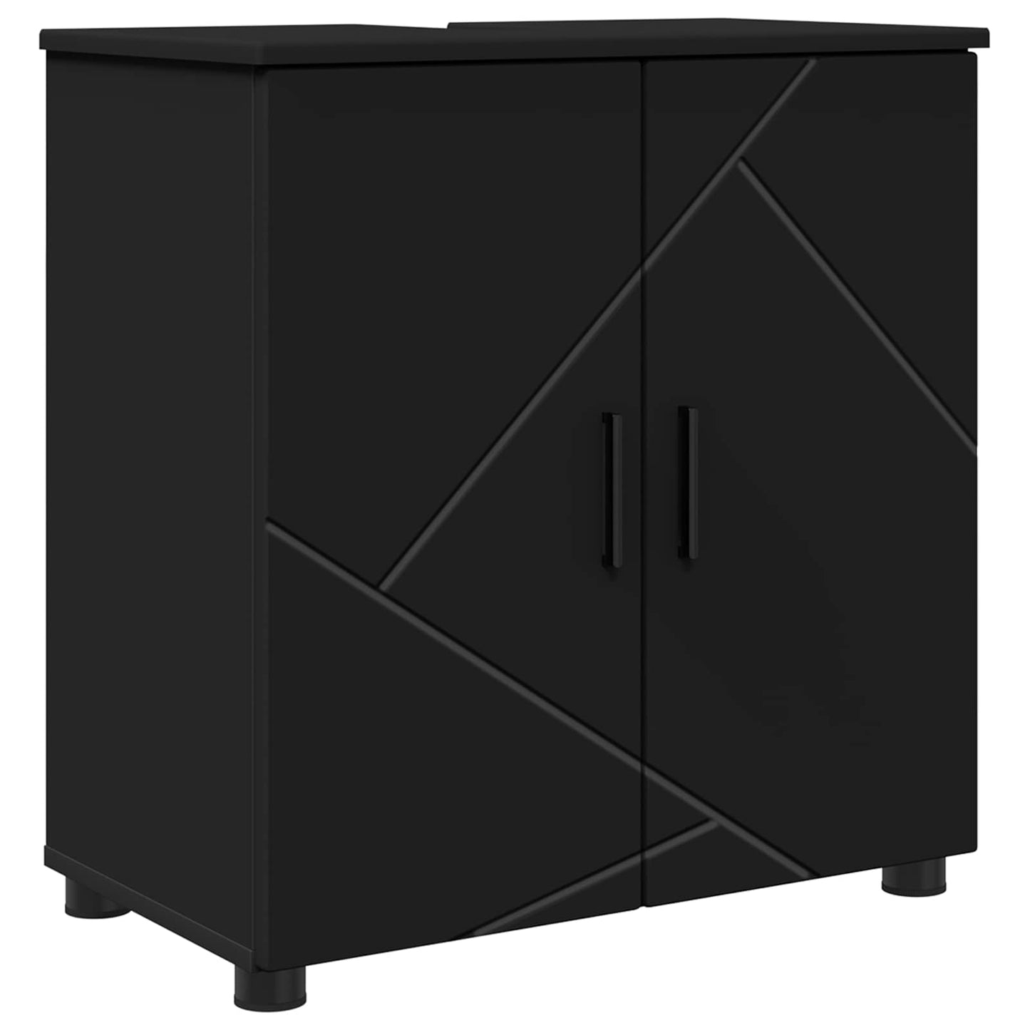 Badeværelsesskab Sort 61 x 35 x 64 cm Konstrueret træ, Metal
