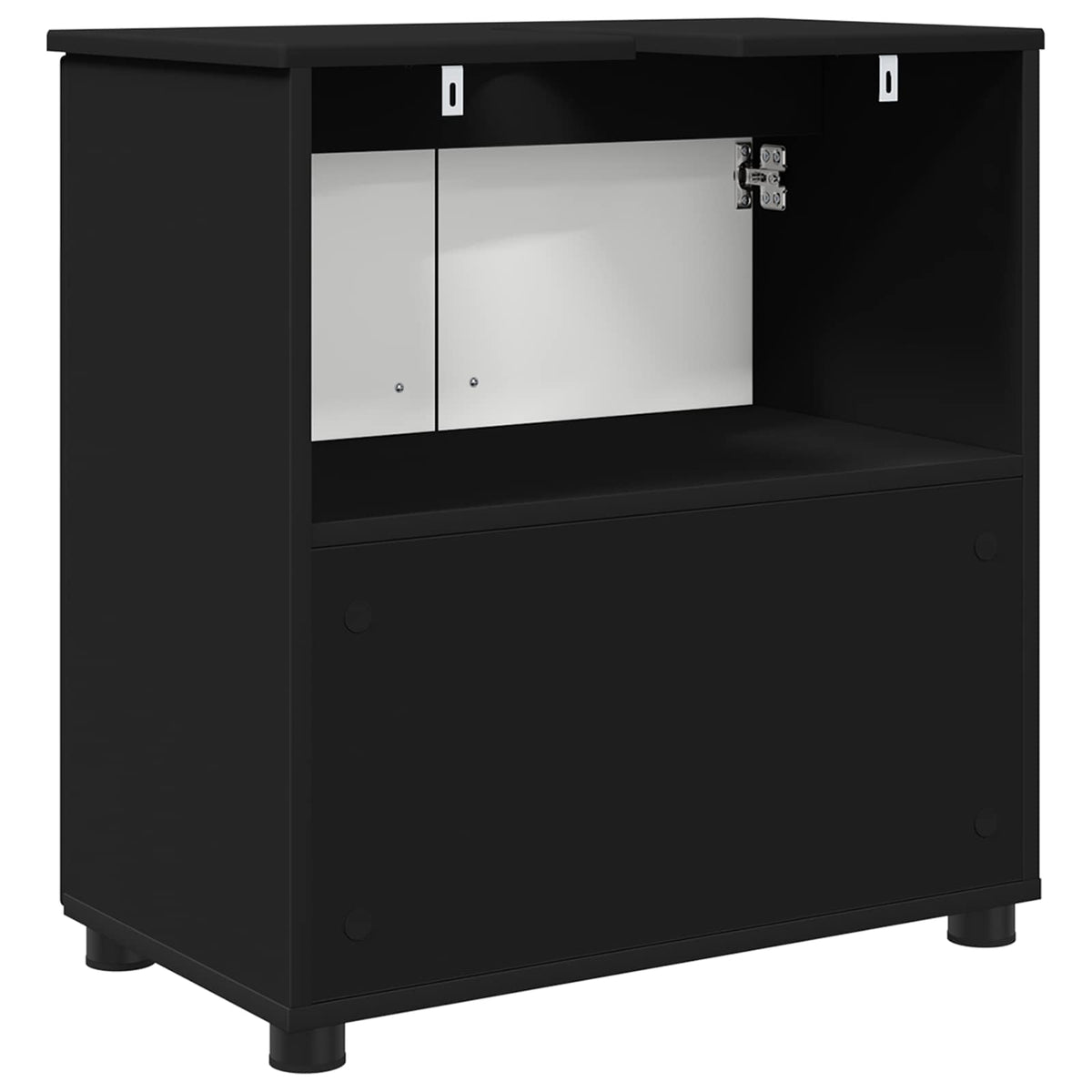Badeværelsesskab Sort 61 x 35 x 64 cm Konstrueret træ, Metal