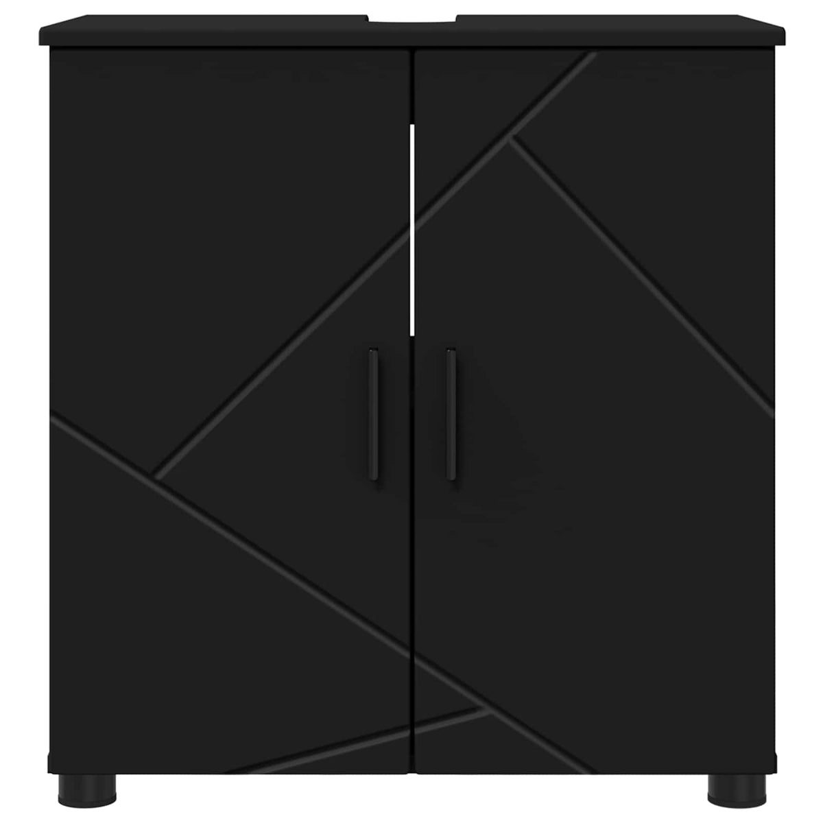 Badeværelsesskab Sort 61 x 35 x 64 cm Konstrueret træ, Metal